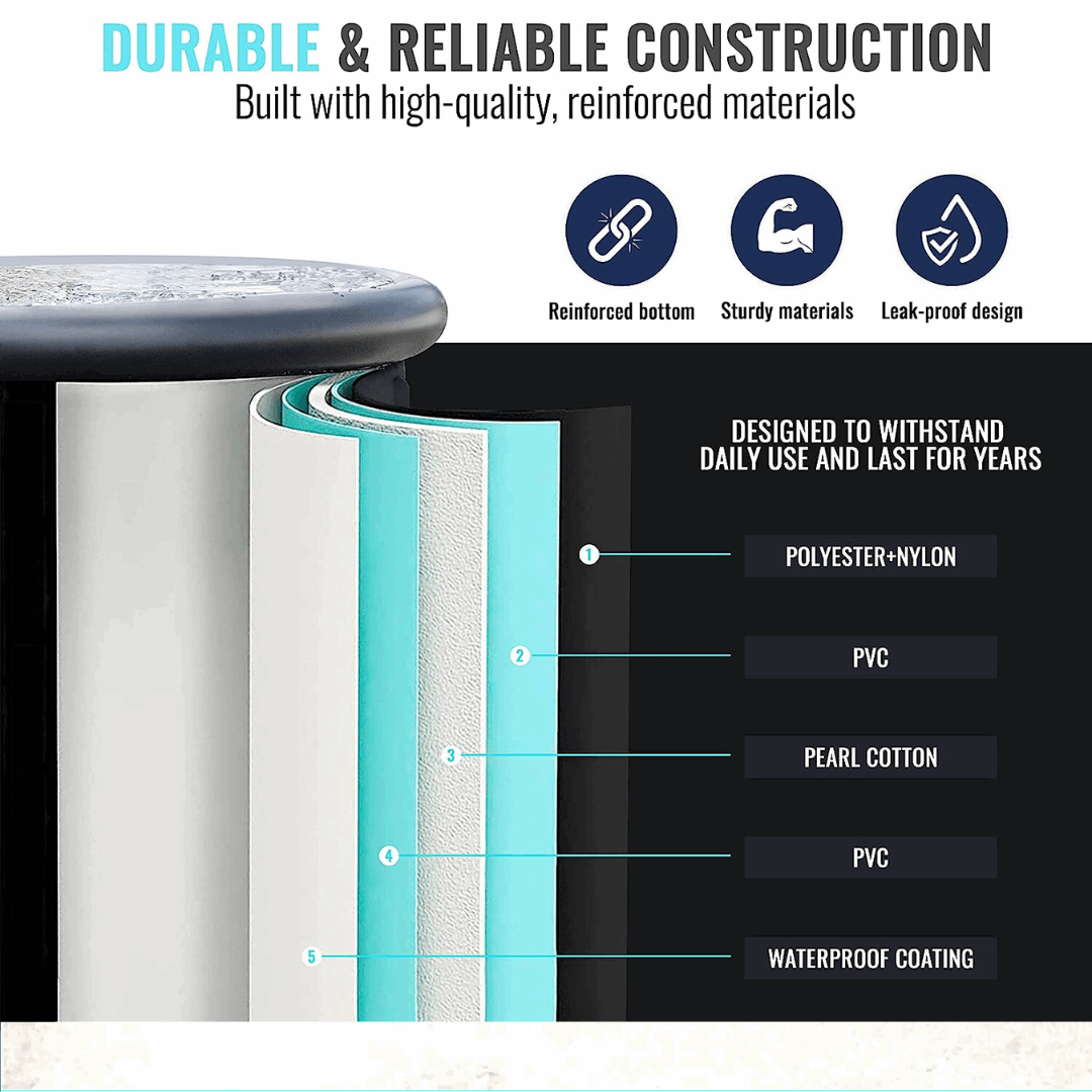 Essensolife Bath Tub Portable Foldable Tub for Ice bath With Smart LidCryotherapy for Athletes and Fitness Enthusiasts- 85*75 CM
