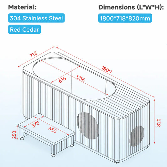 Essensolife Pro Cold Therapy Tub – Full-Body Ice Bath with Luxury Wooden Finish