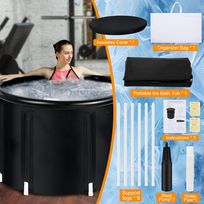 Artic circle by Essensolife portable Ice bath tub with lid-White Ring (Couple Size)