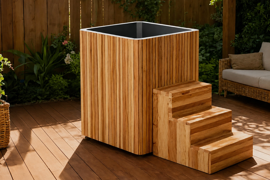 Essensolife Cold Plunge Pro – Stainless Steel Ice Bath with Premium Wooden Body