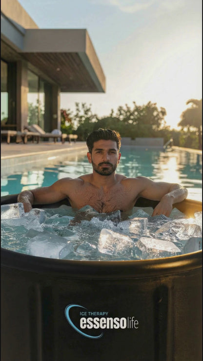 Artic circle by Essensolife portable Ice bath tub with lid-White Ring (Couple Size)