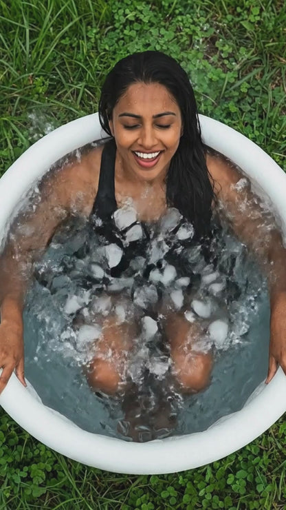 Essensolife portable Ice bath tub with lid-White Ring